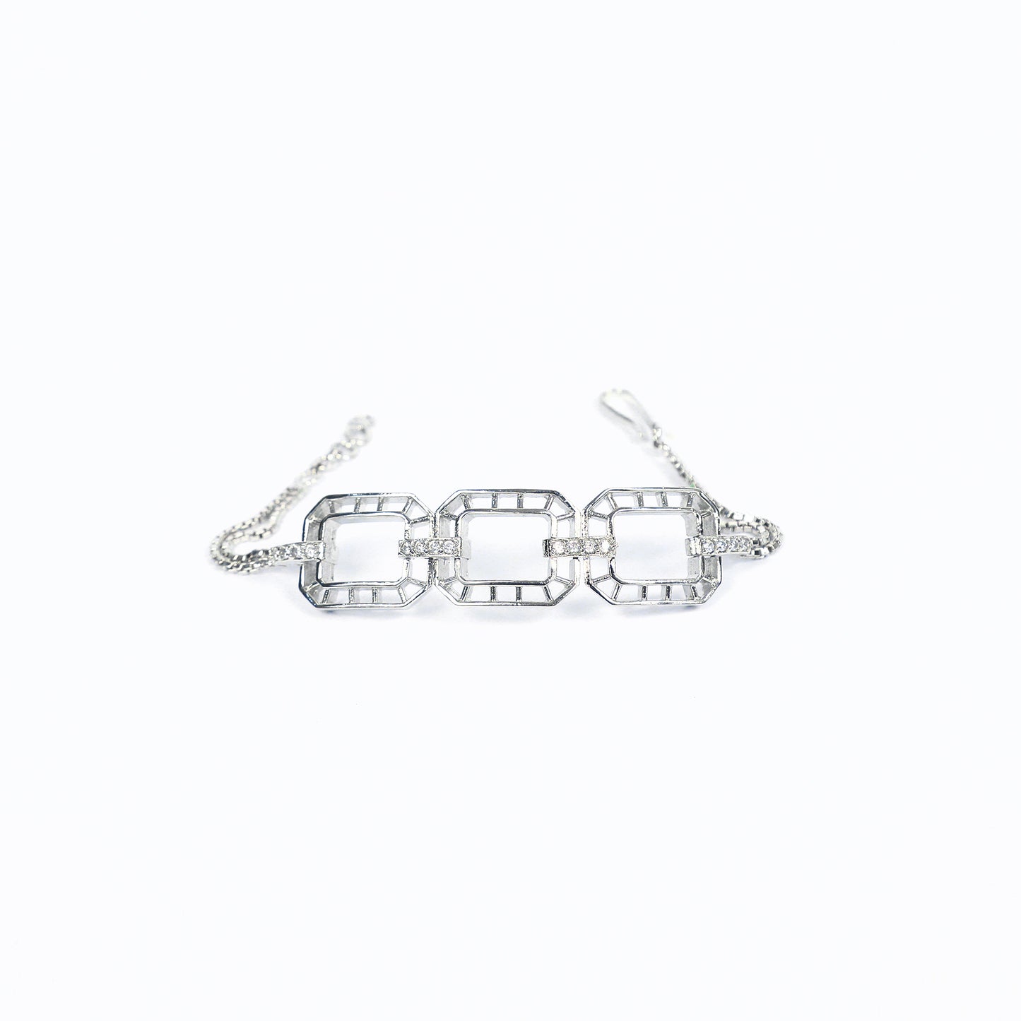 Silver Box Link Bracelet