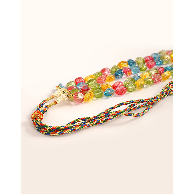 Multicolour-Crystal-2-Line-Mala Necklace