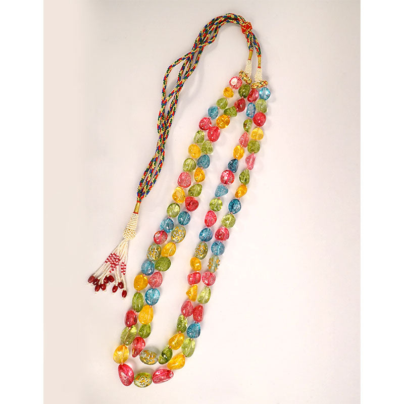 Multicolour-Crystal-2-Line-Mala Necklace
