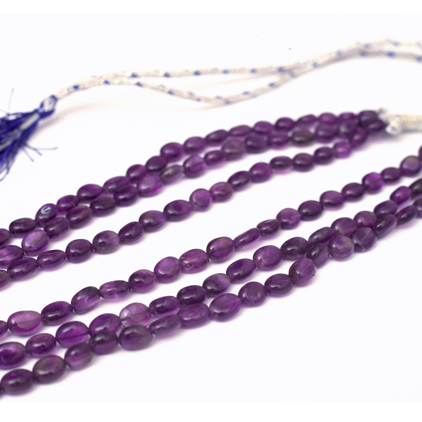 Amethyst 3 Line Mala Necklace (Plain)