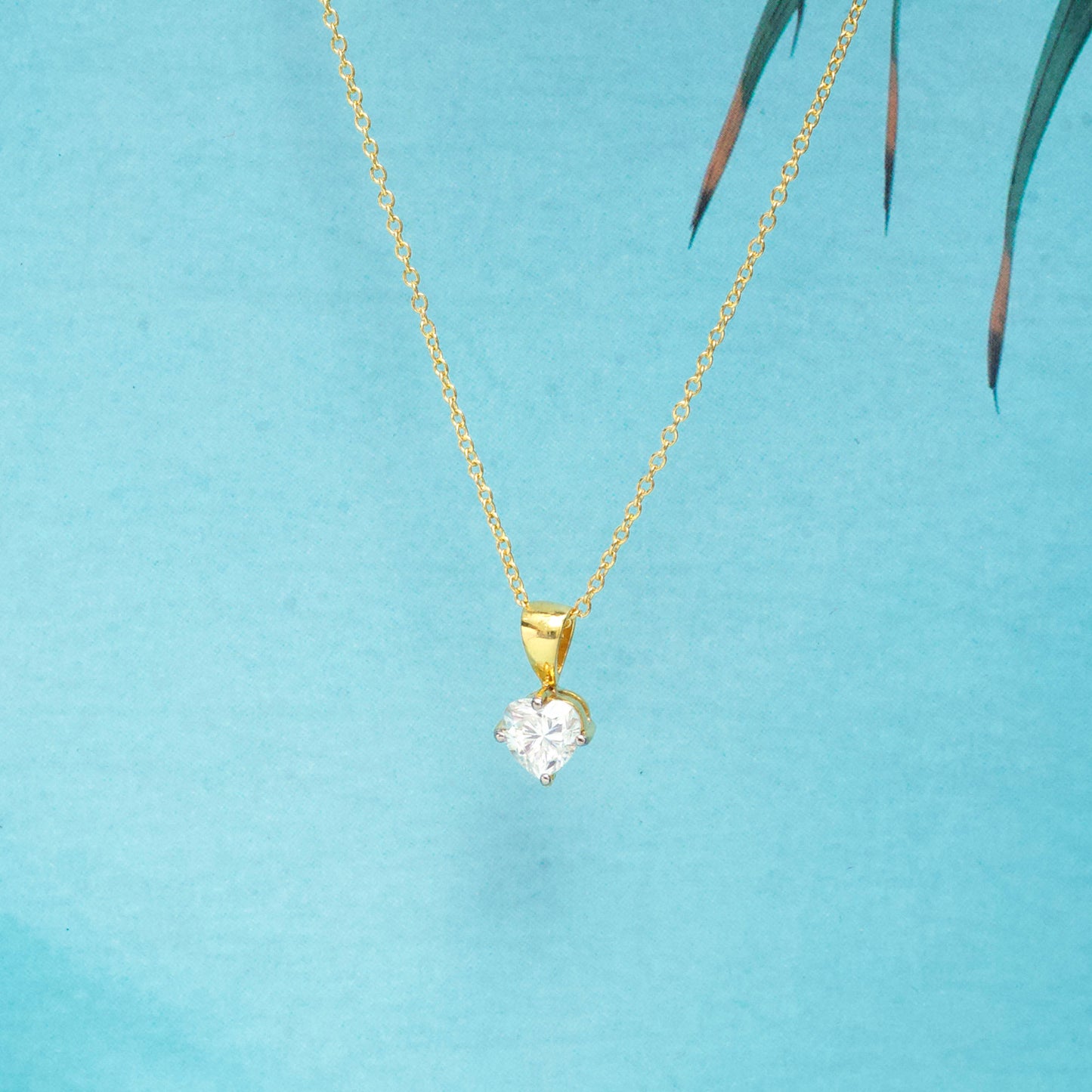 Diamond Moissanite Heart Solitaire Necklace