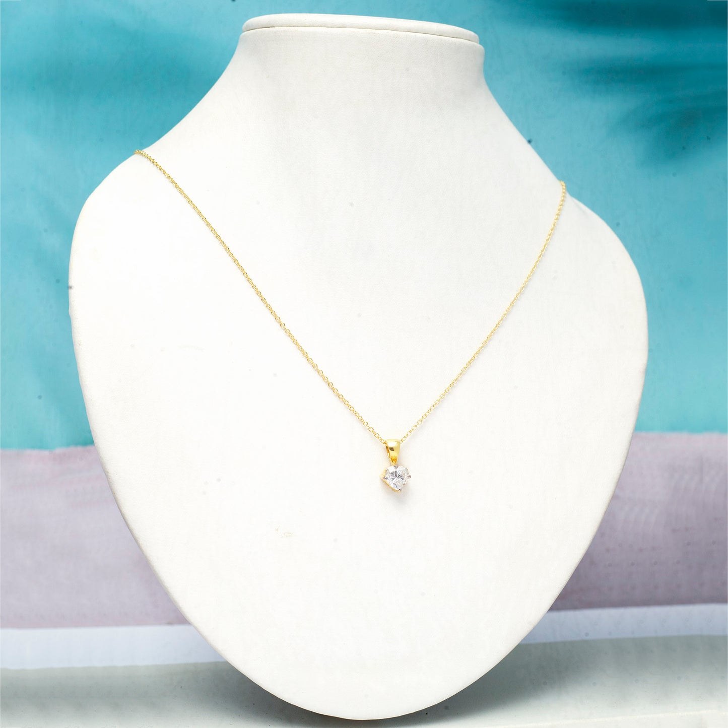 Diamond Moissanite Heart Solitaire Necklace