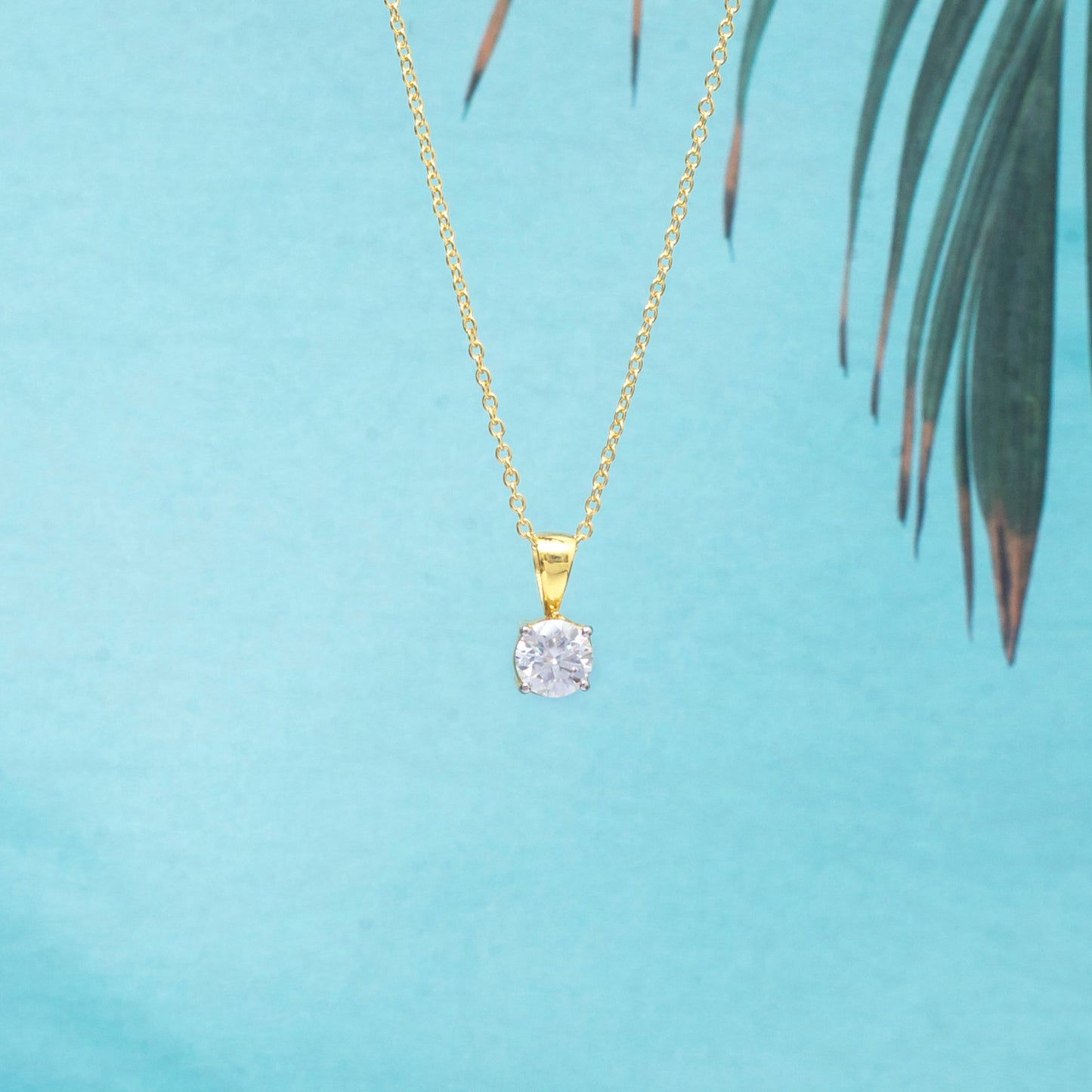 Diamond Moissanite Round Solitaire Necklace