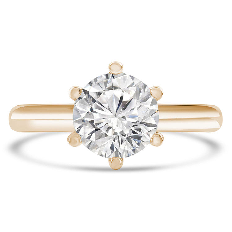 Diamond Solitaire Moissanite Round Ring