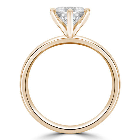 Diamond Solitaire Moissanite Round Ring
