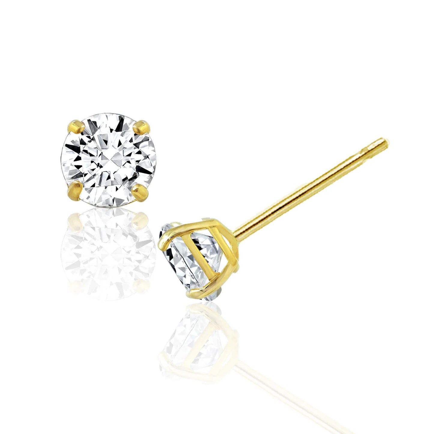 Diamond Moissanite Round Solitaire Studs