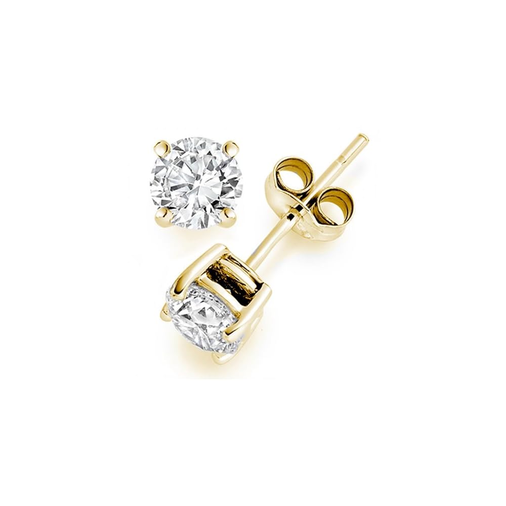 Diamond Moissanite Round Solitaire Studs