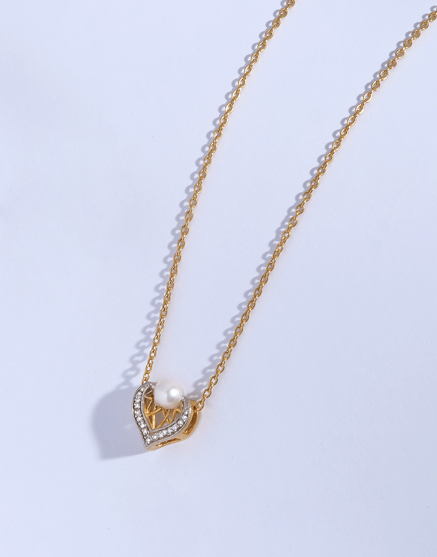 Gold Plated Pearl Pendant Set