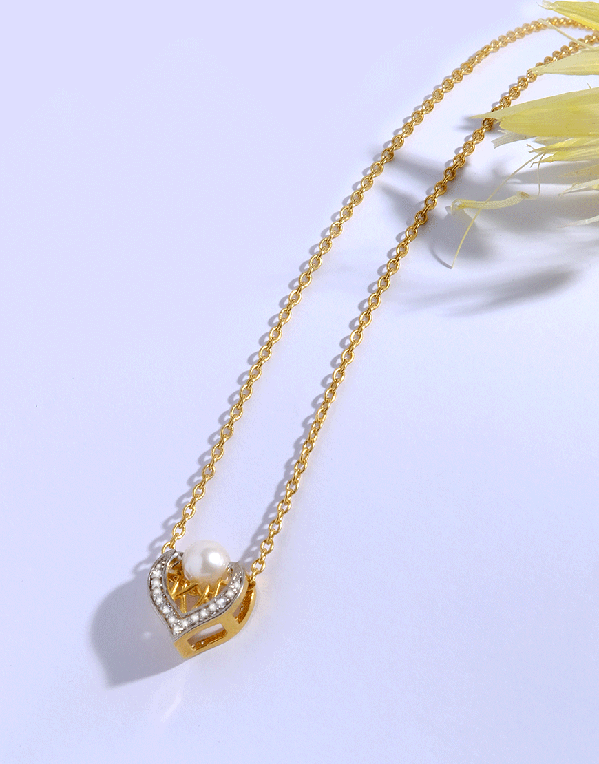 Gold Plated Pearl Pendant Set