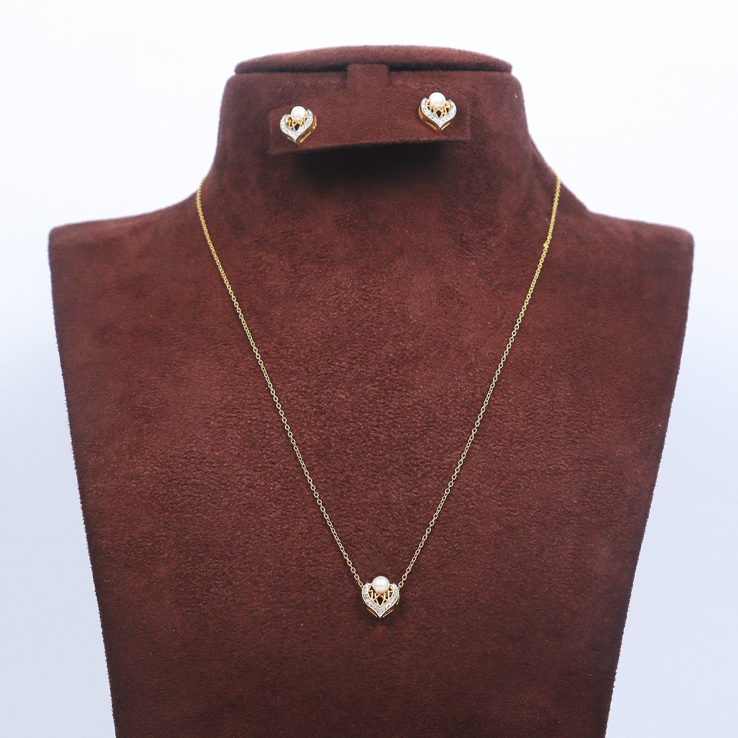 Gold Plated Pearl Pendant Set