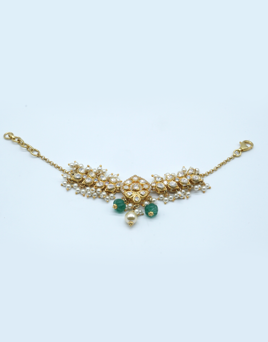 Jadau Polki Adjustable Pearl Bracelet