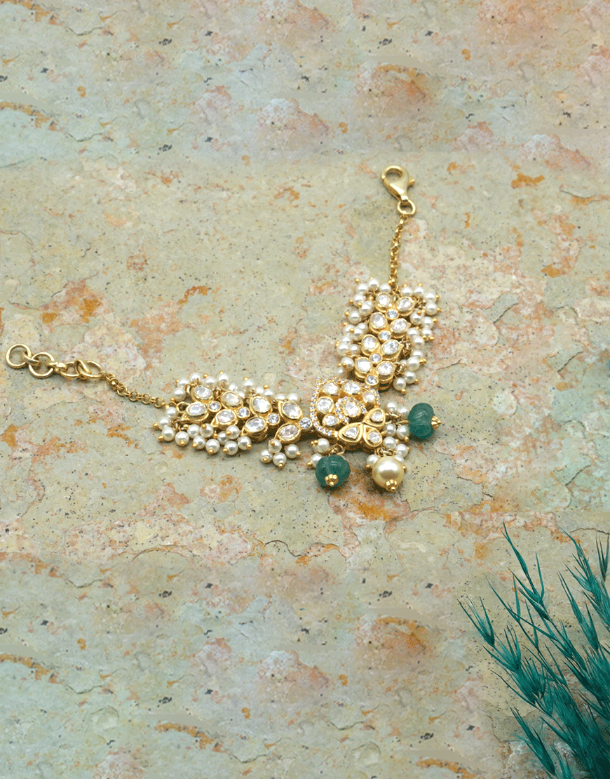Jadau Polki Adjustable Pearl Bracelet