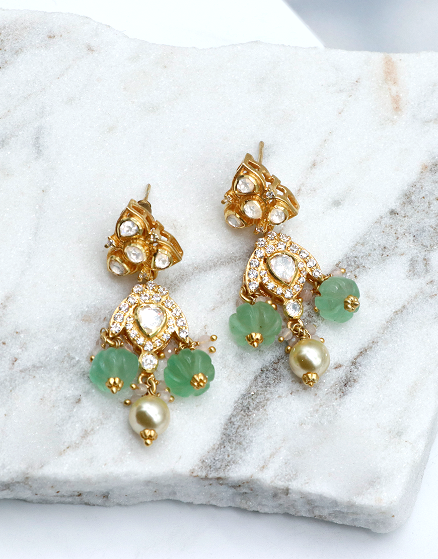 Kundan/Polki Tristar Jhumki
