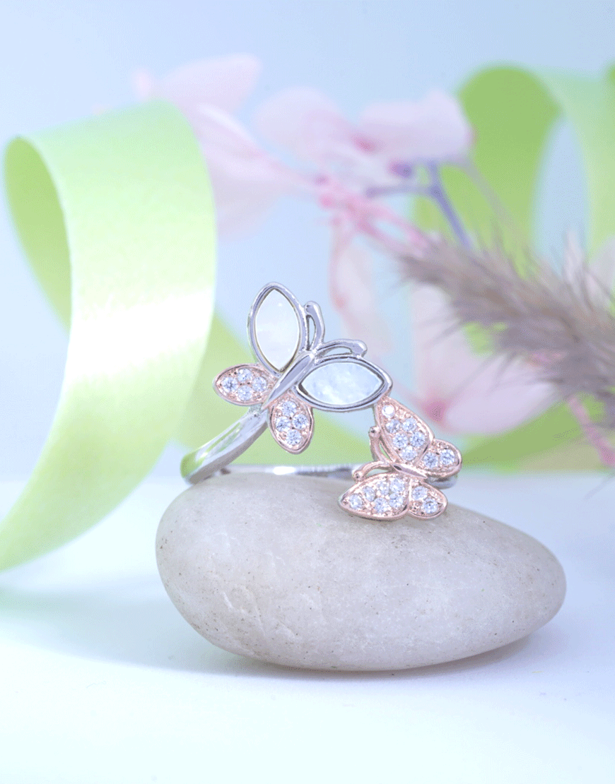 MOP Butterfly Ring