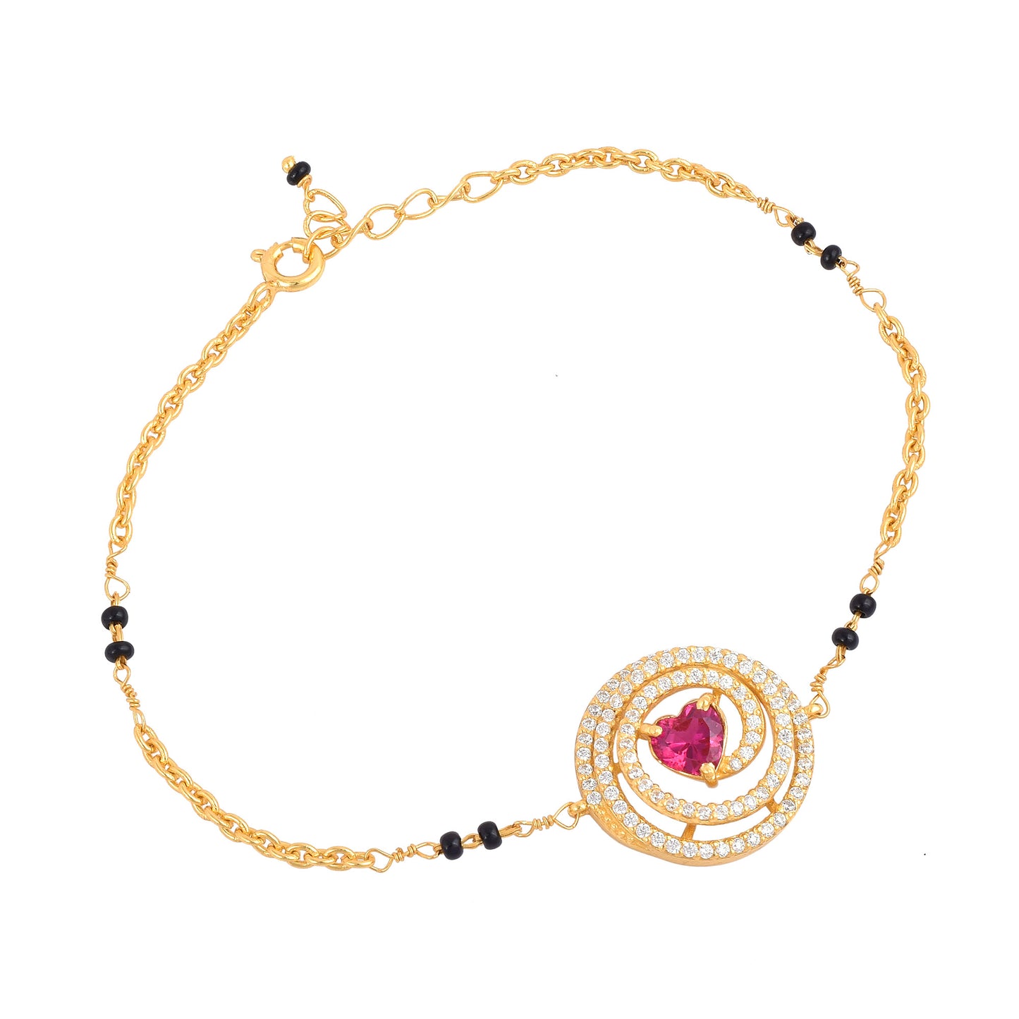 Mangalsutra Heart Swirl Bracelet