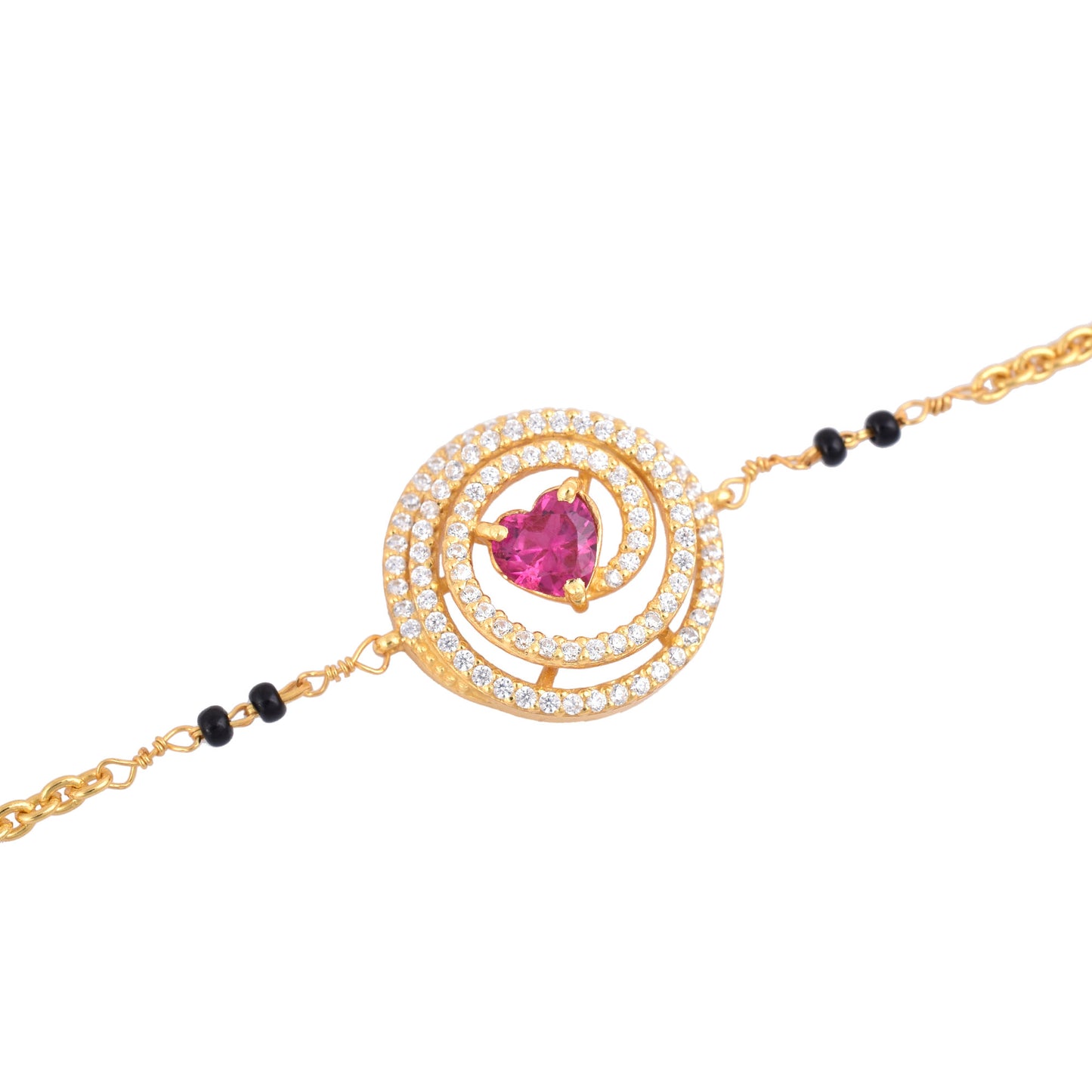 Mangalsutra Heart Swirl Bracelet