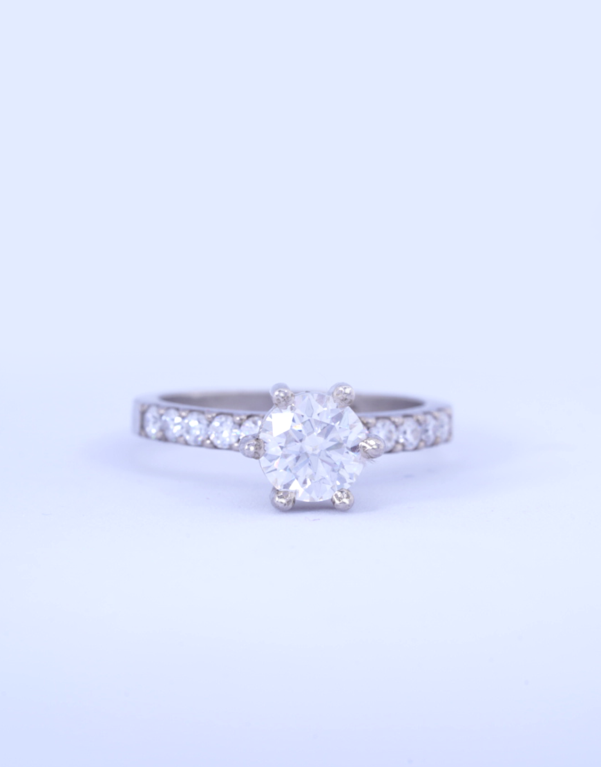 Diamond Moissanite Round Solitaire Ring
