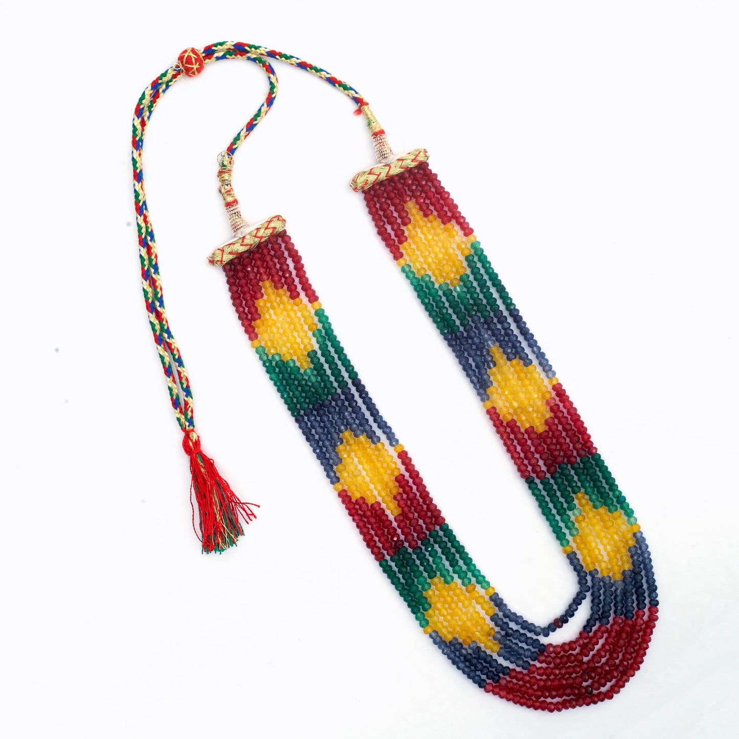 Pearl Jade 7-Line Mala Necklace (Multicolour)