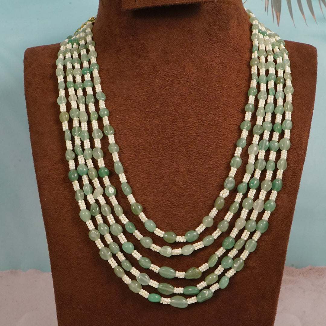 Pearls And Fluorite Mala Necklace