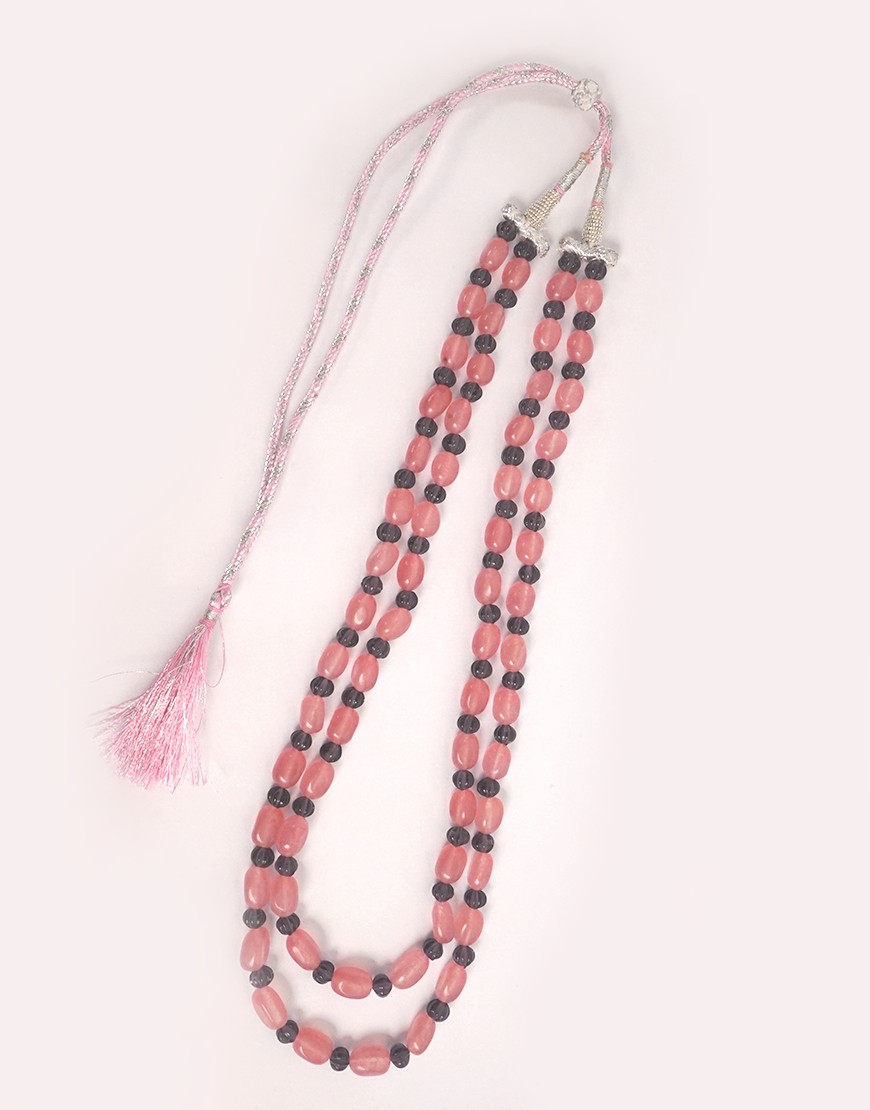 Pink Jade Amethyst Mala/Necklace(Double)