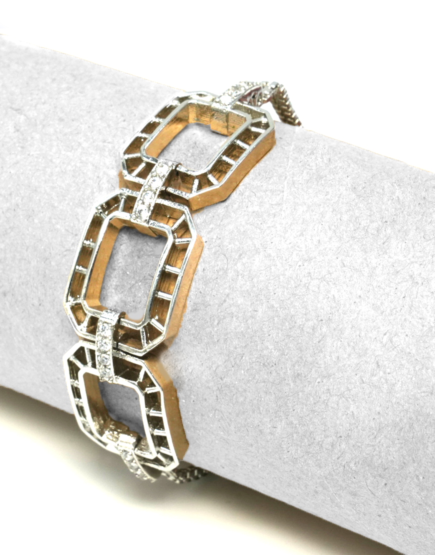Silver Box Link Bracelet