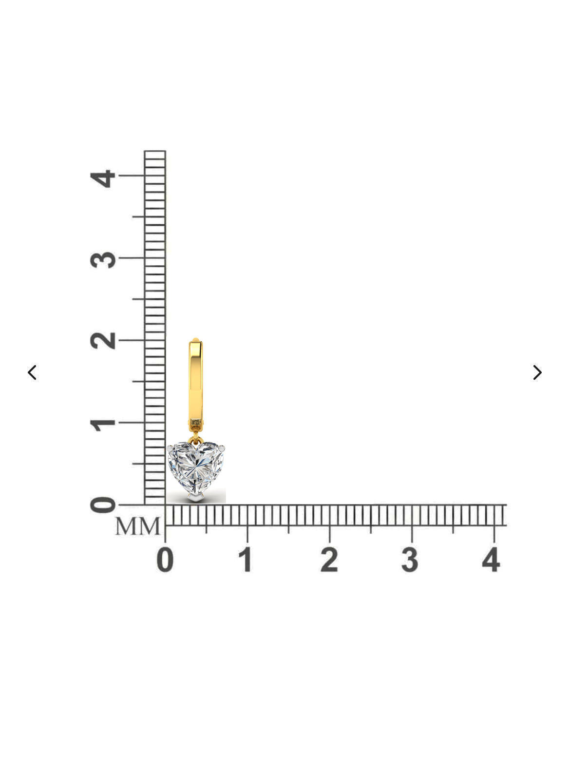 Diamond Moissanite Heart Solitaire Hoops