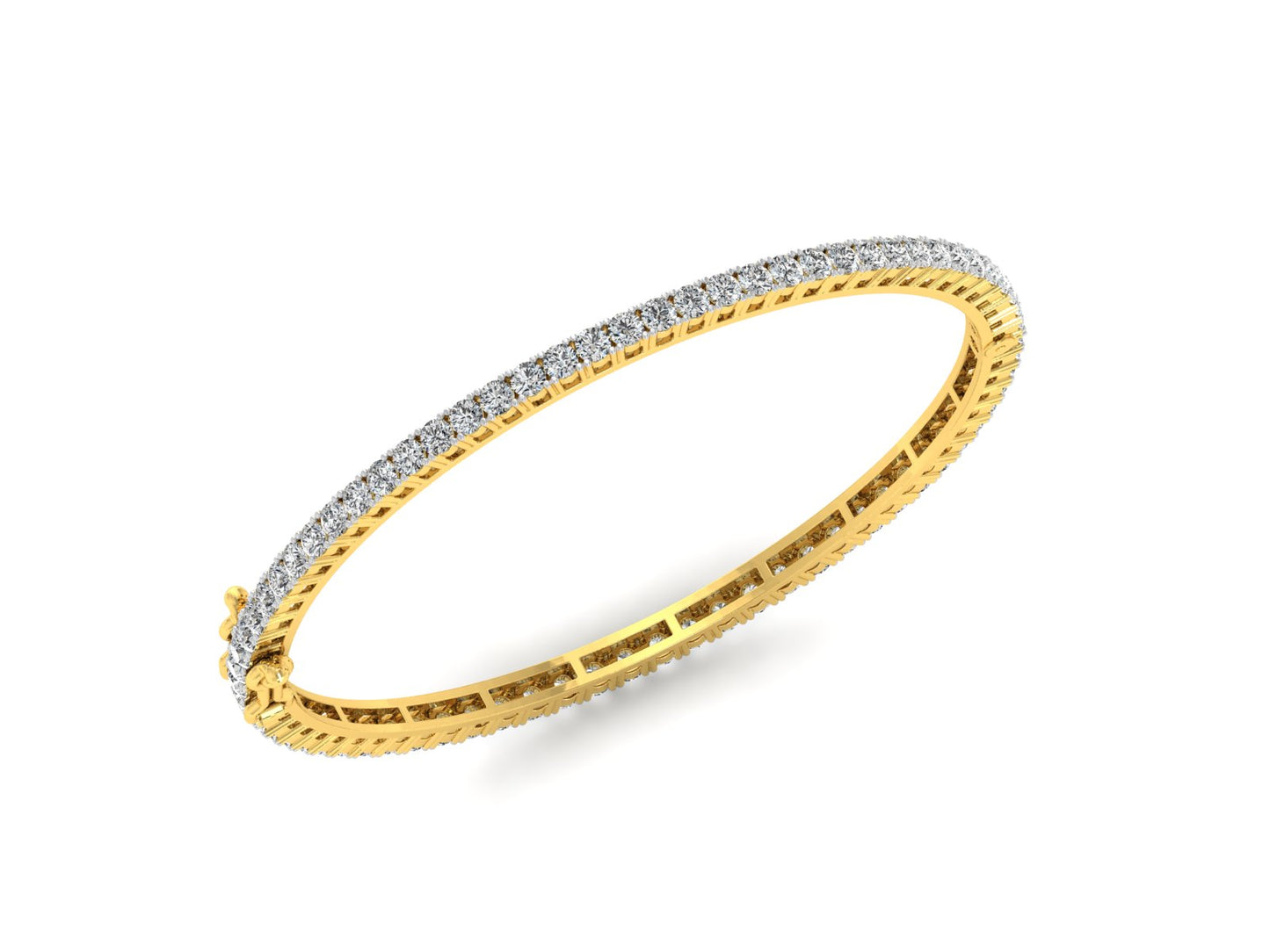 Diamond Moissanite Single-line Bangle