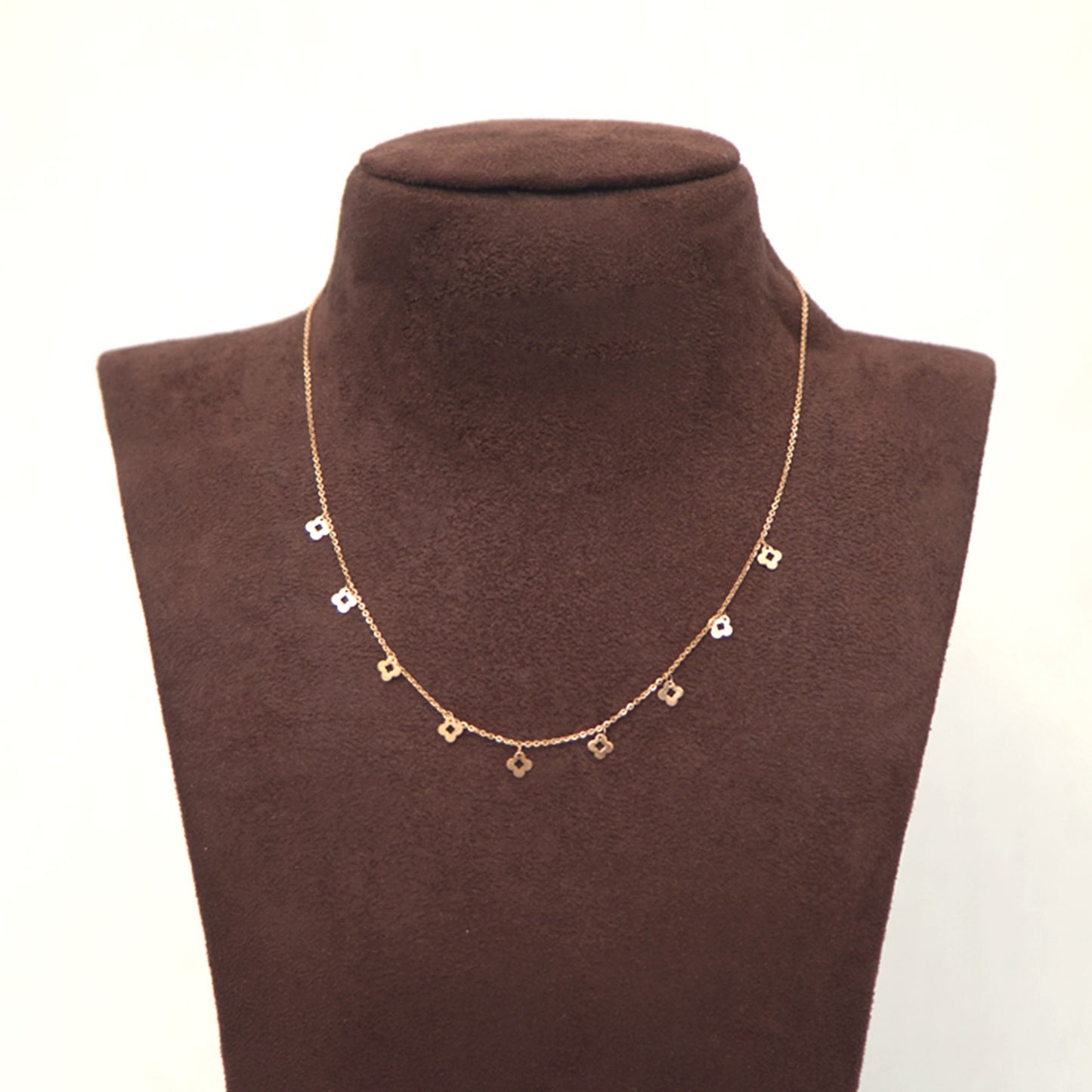 Rosegold Charm Layer Necklace (Flower)