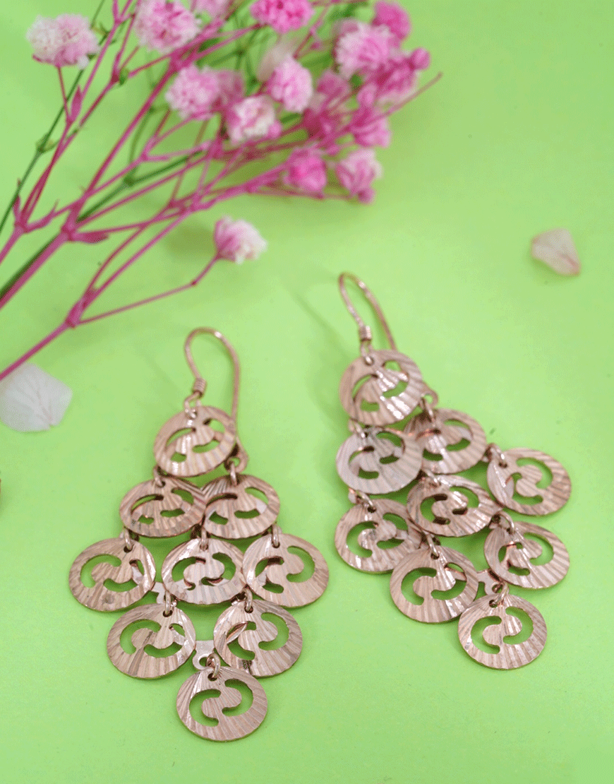 Rosegold Inter-Circle Party Earrings