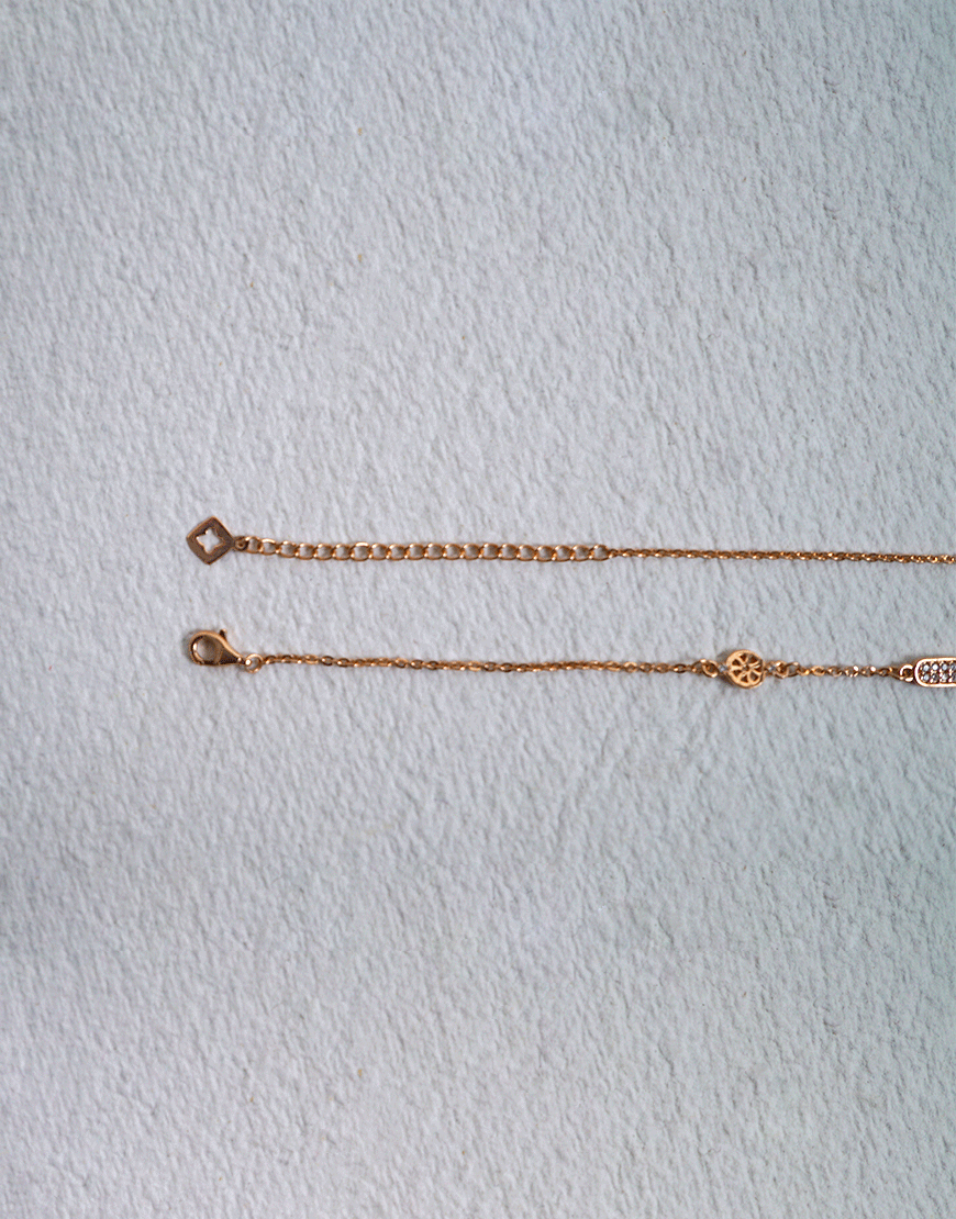 Rosegold Chakra and CZ Rectangle Anklet