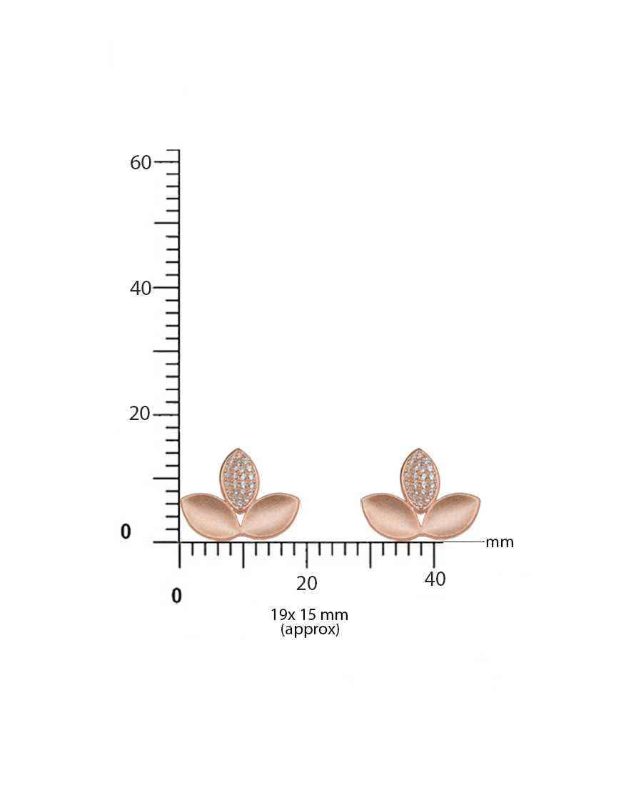 Rosegold Matte leaf Studs