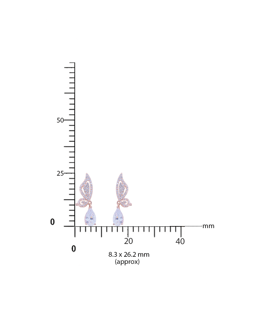 Rosegold Butterfly Drop Earring