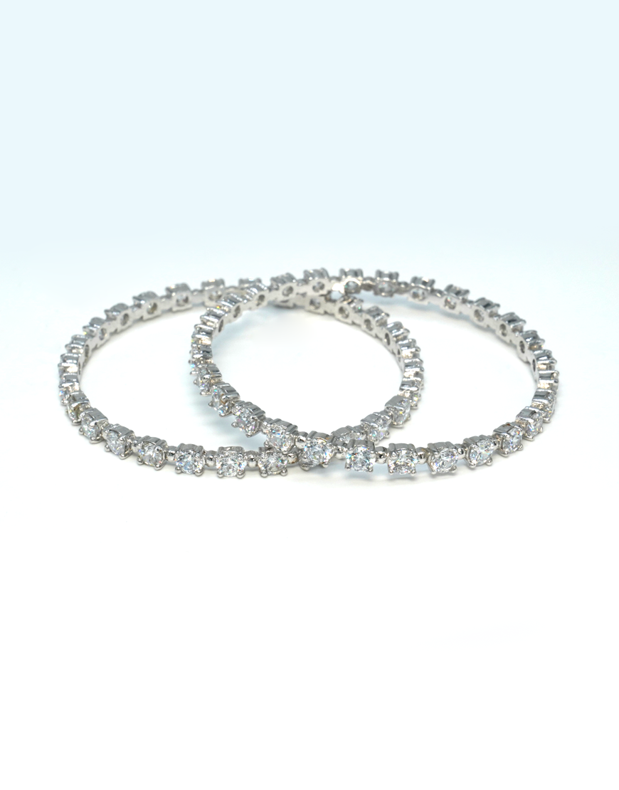 Silver 4.5 mm Swarovski diamond bangle