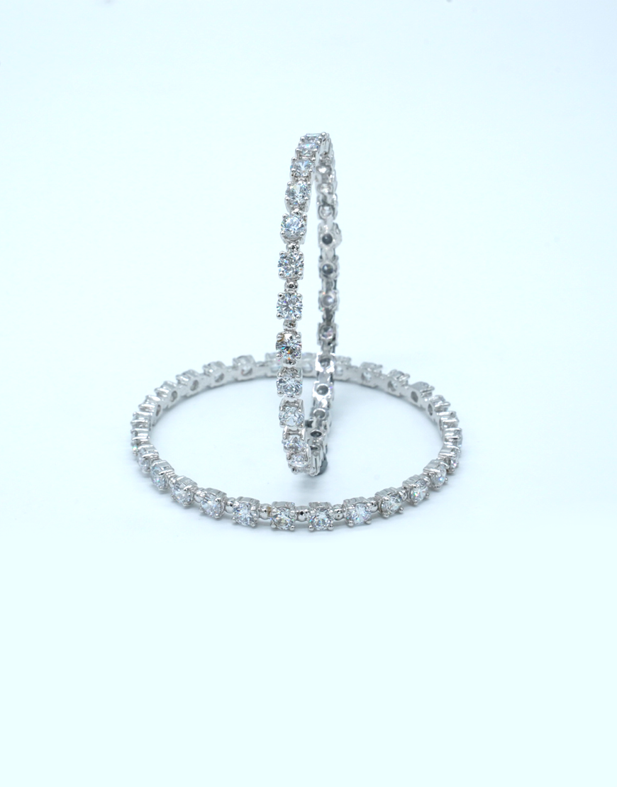 Silver 4.5 mm Swarovski diamond bangle