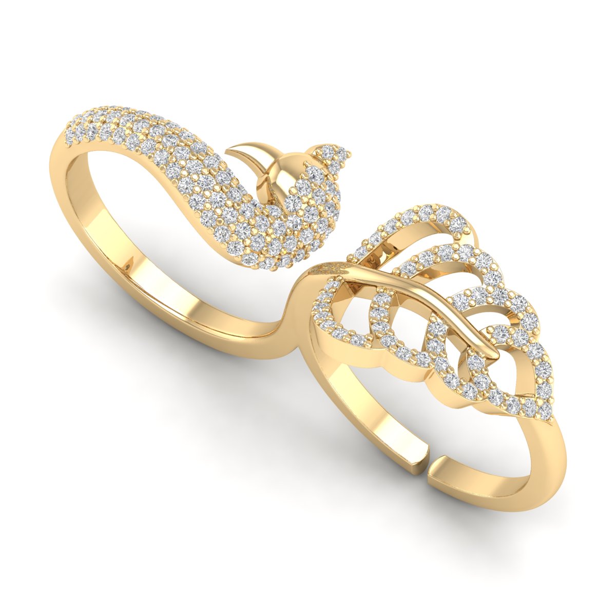 Silver Adjustable Swan Ring