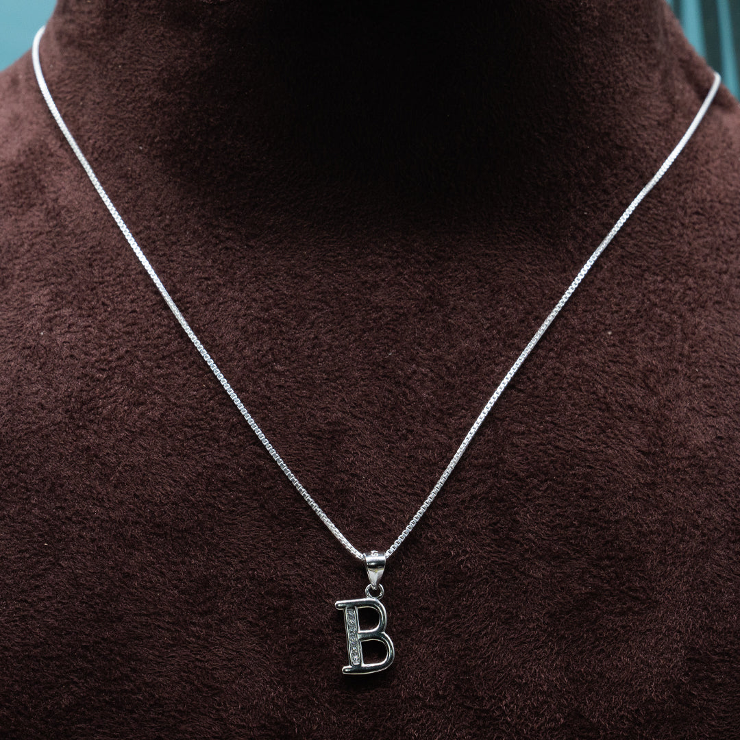 Silver Alphabet Pendant(B)