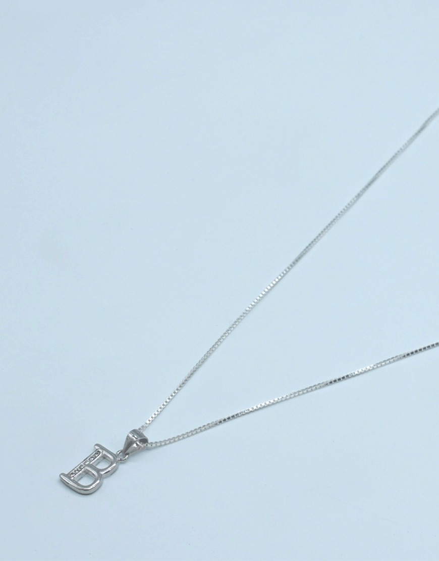 Silver Alphabet Pendant(B)