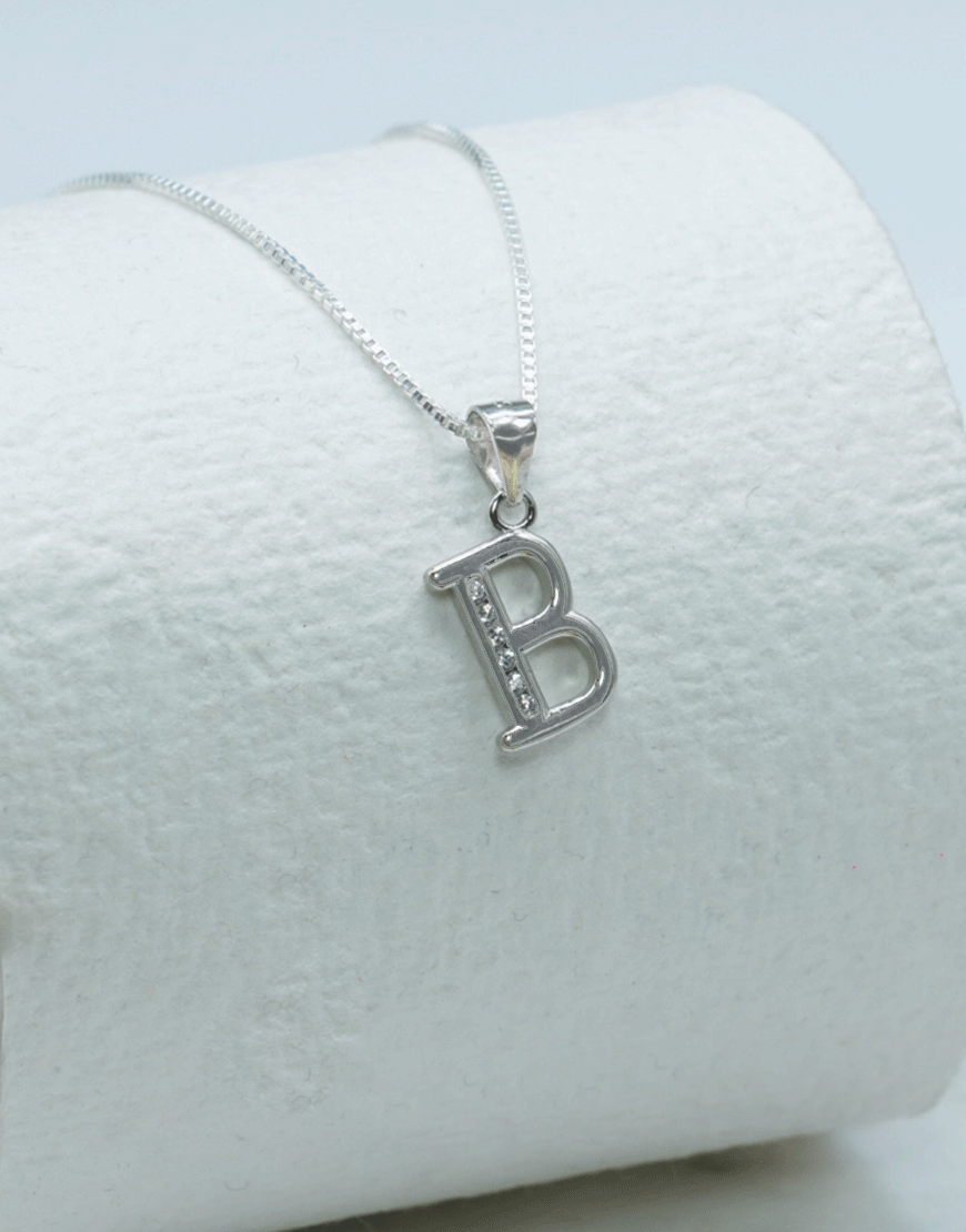 Silver Alphabet Pendant(B)