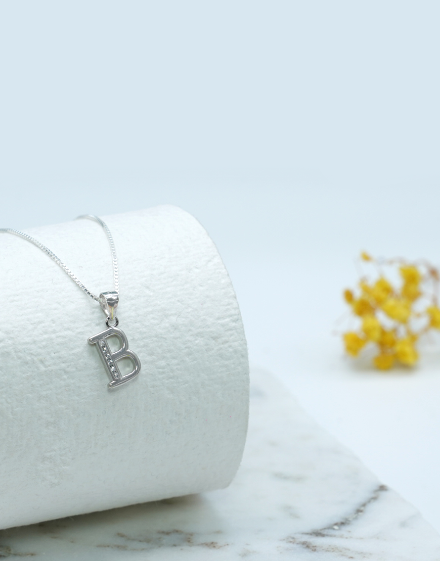 Silver Alphabet Pendant(B)