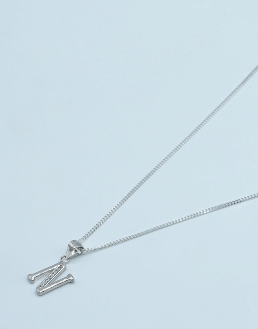 Silver Alphabet Pendant(N)