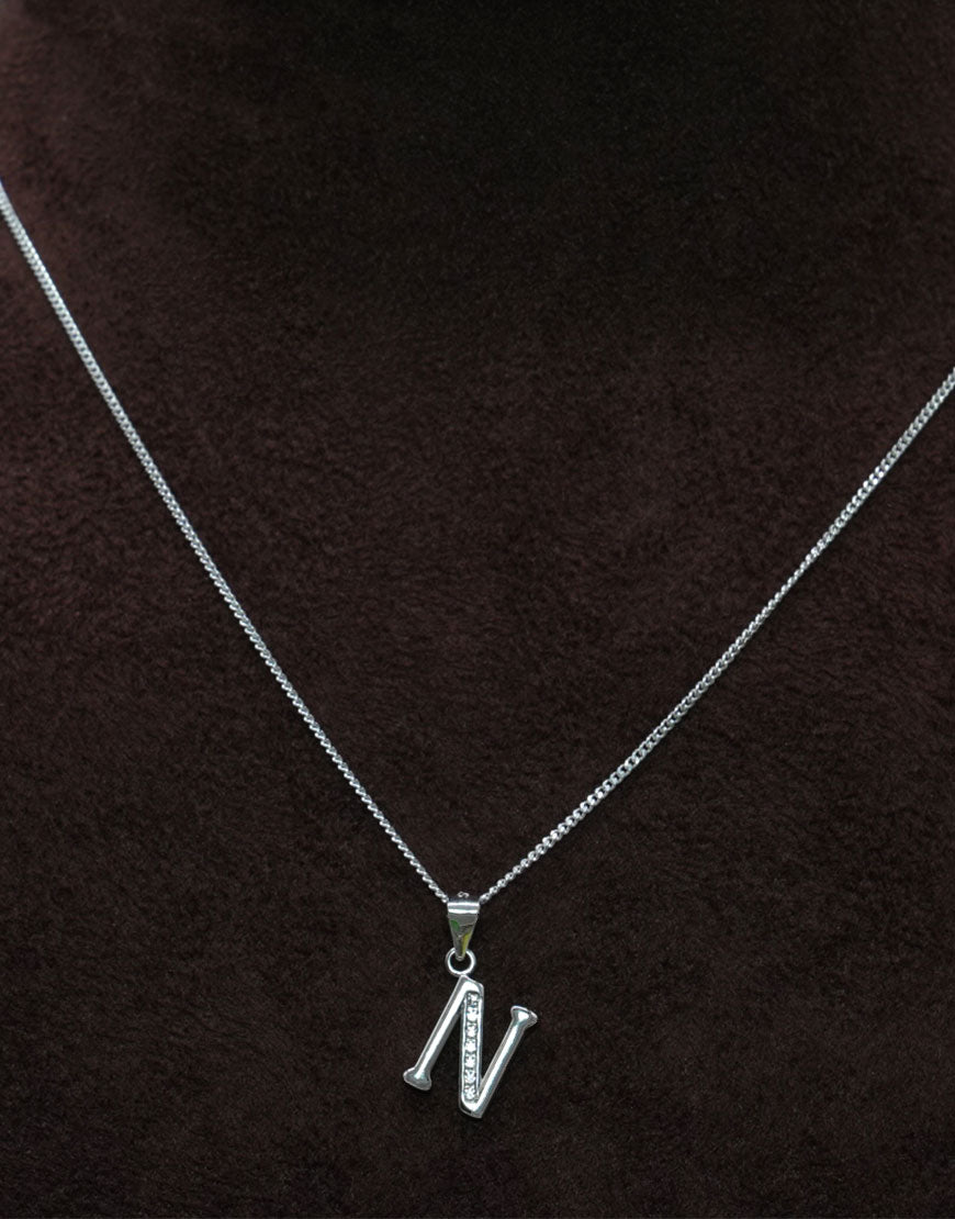 Silver Alphabet Pendant(N)