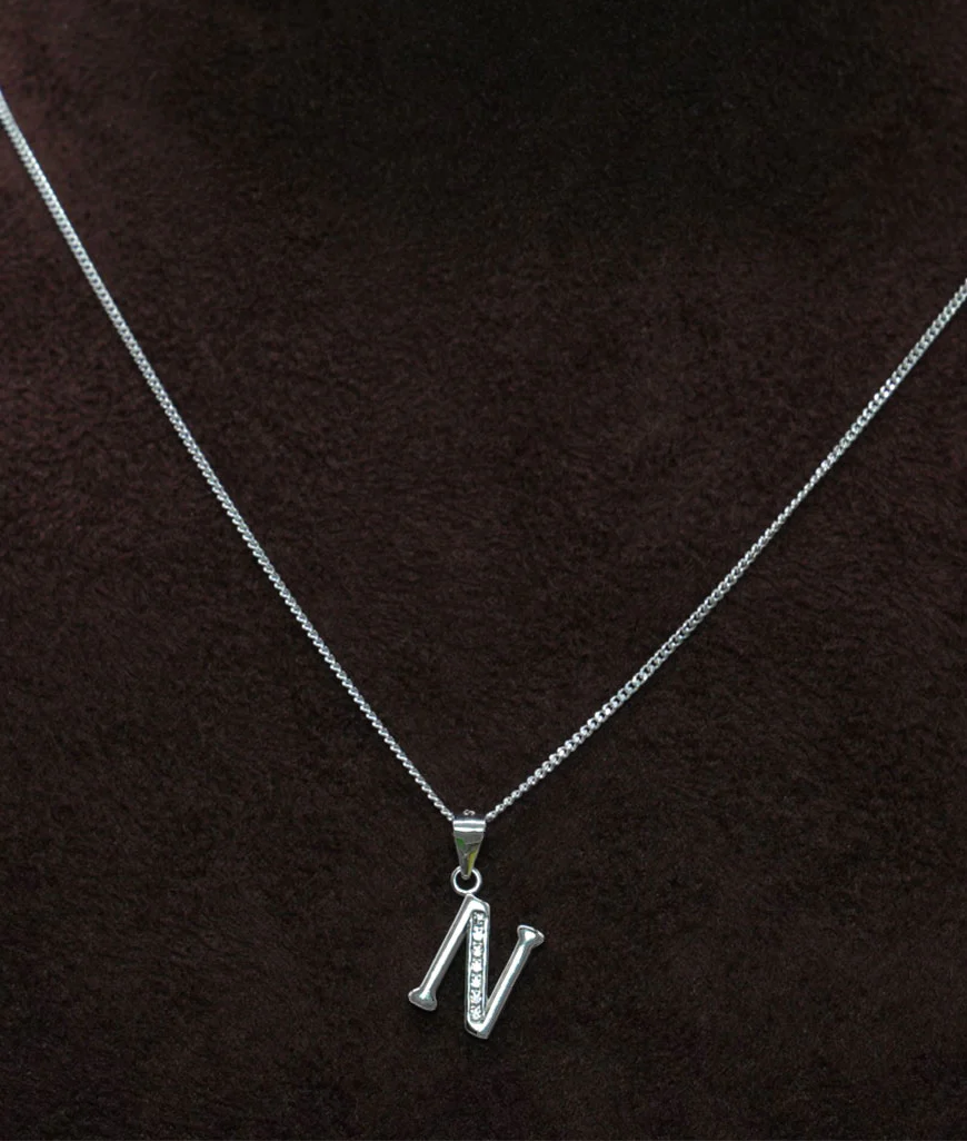 Silver Alphabet Pendant(N)