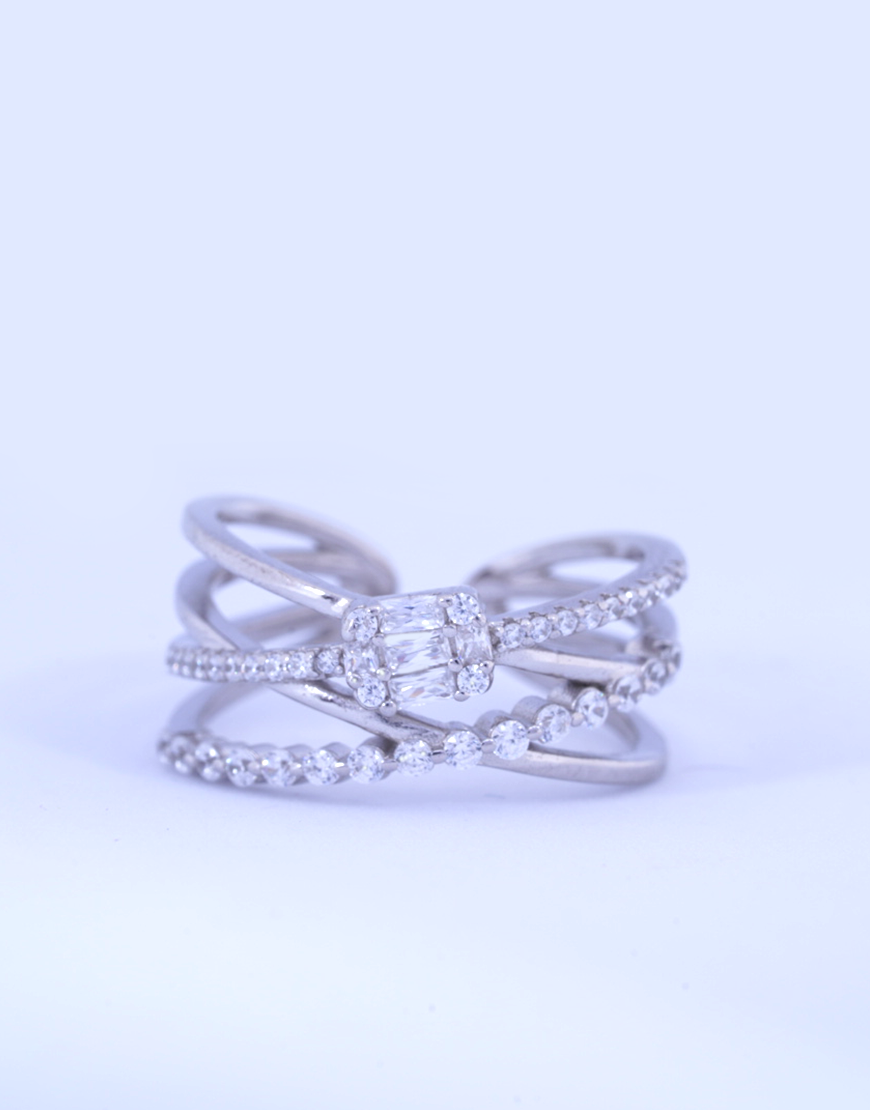 Silver Casual Adjustable Ring(Emerald)