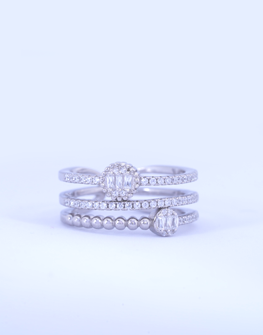 Silver Casual Adjustable Ring(Round)