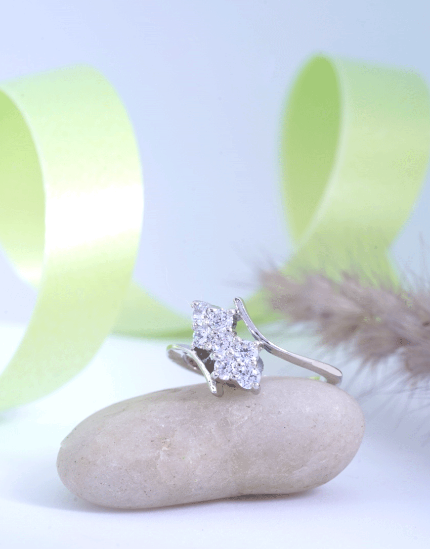 Silver Cluster Swarovski Ring