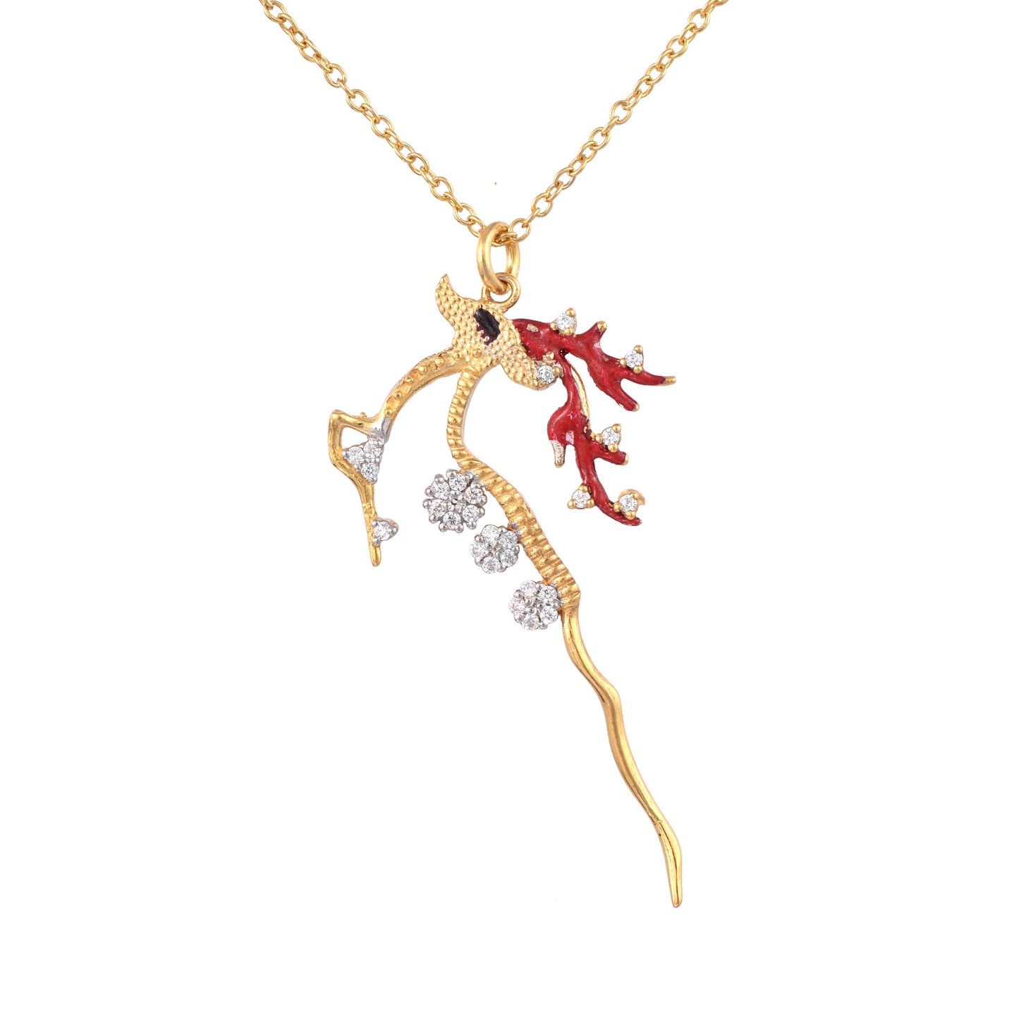 Silver Deer Flower Necklace