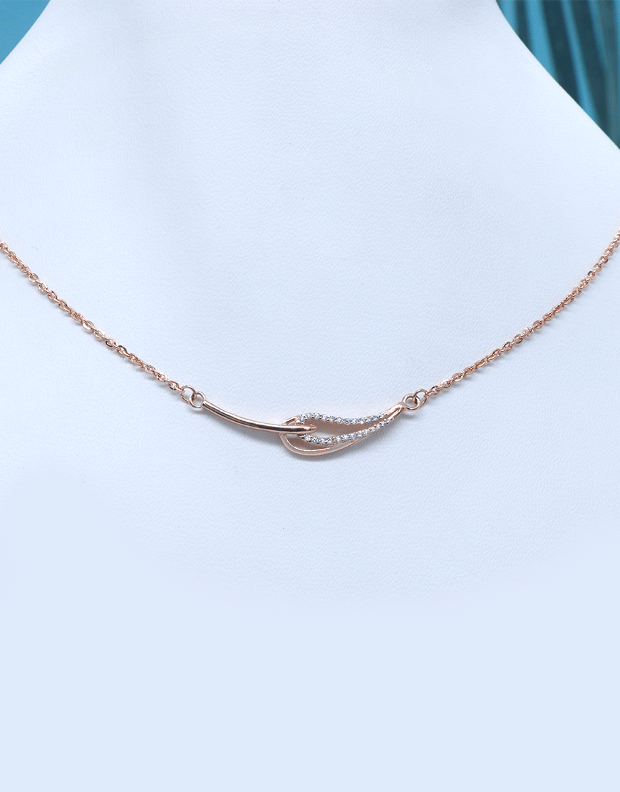 Rosegold Double Leaf Necklace