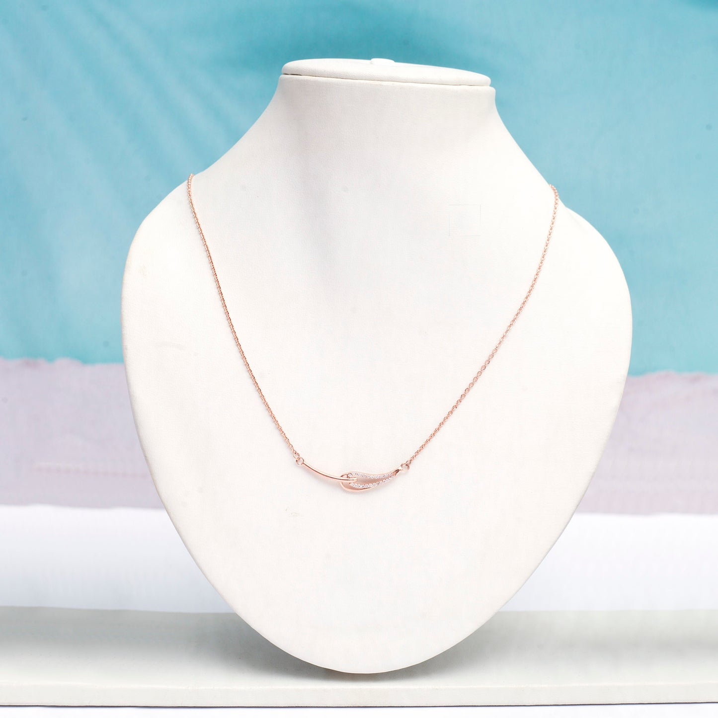 Rosegold Double Leaf Necklace