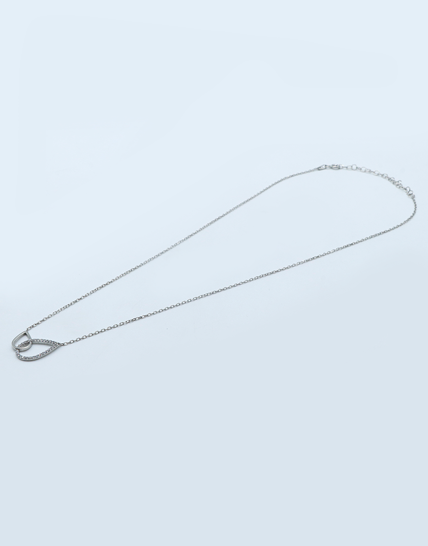 Silver Drop Intertwine Necklace