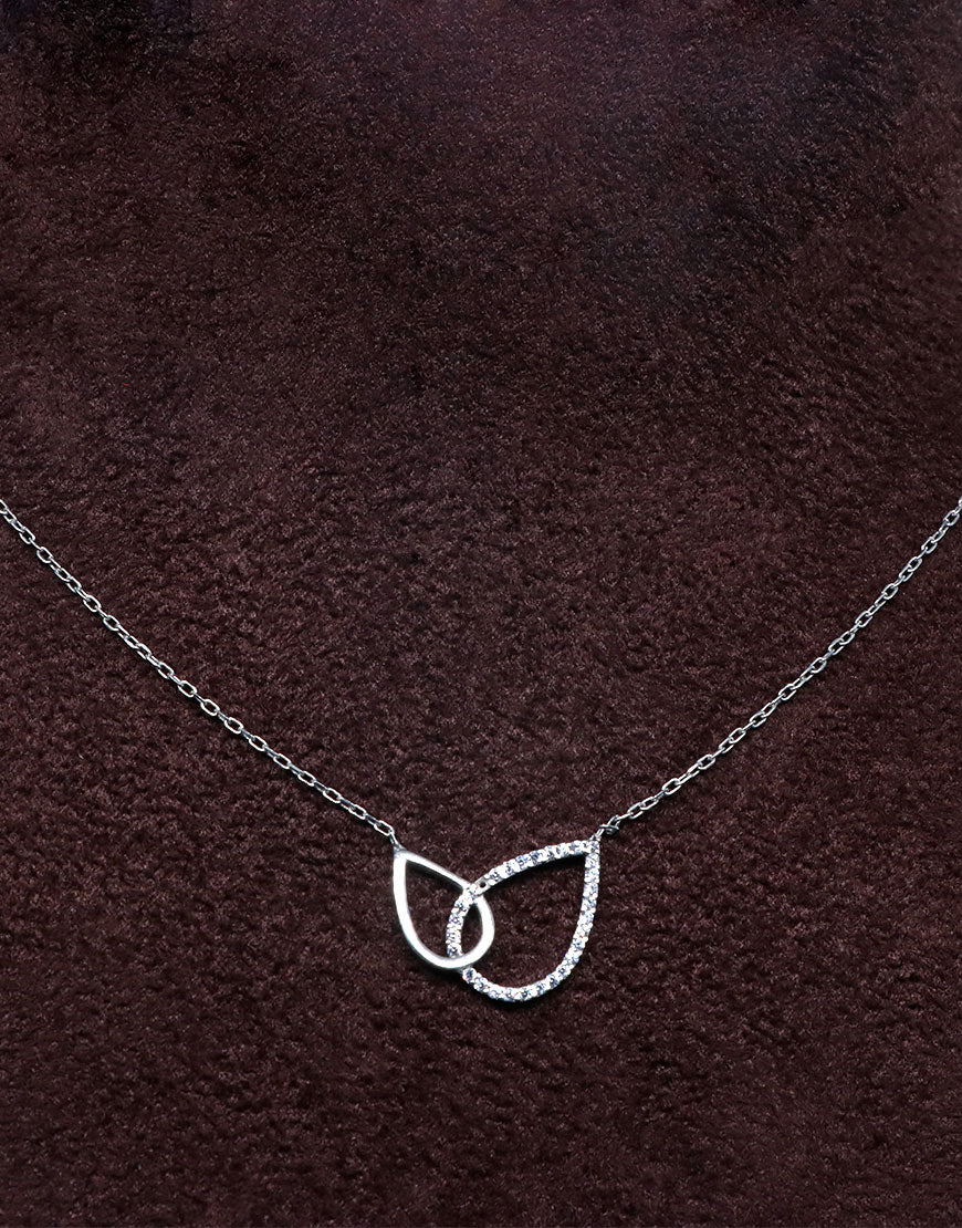 Silver Drop Intertwine Necklace